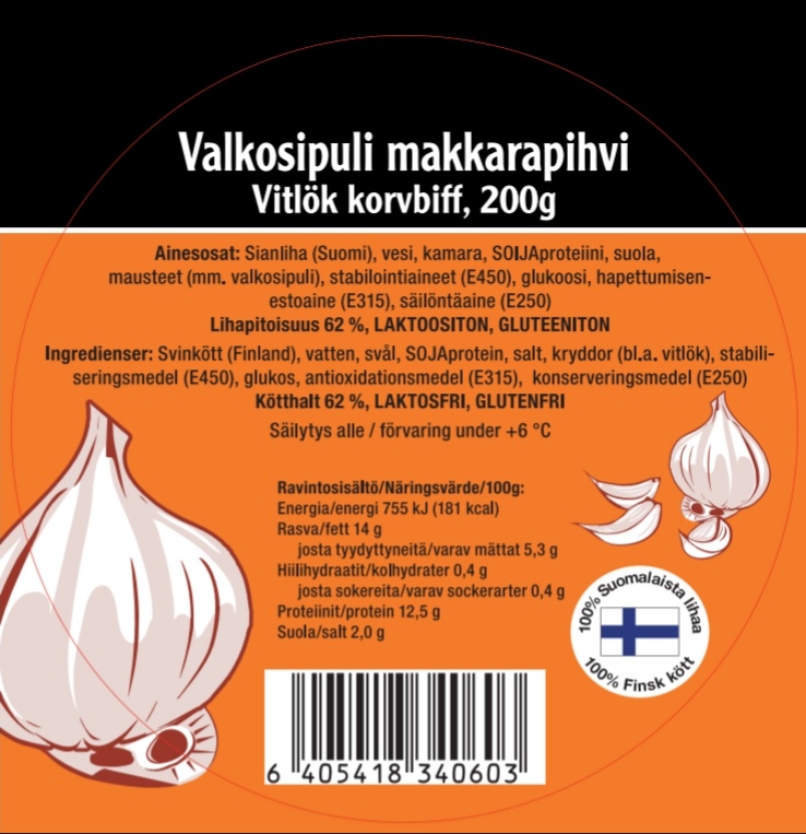 Valkosipuli makkarapihvi 200g :